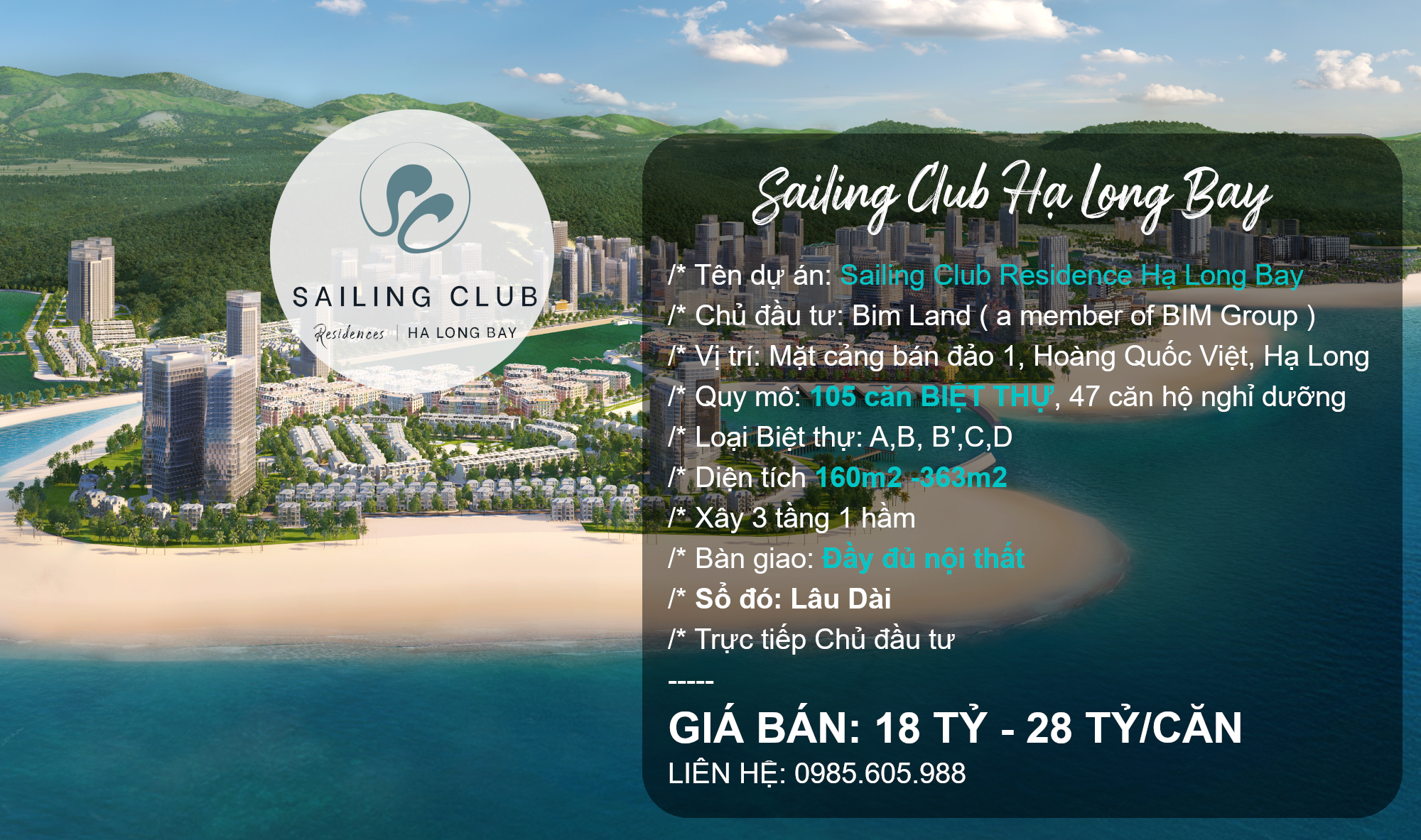 Phối cảnh biệt thự Hạ Long Sailing Club Hạ Long Bay