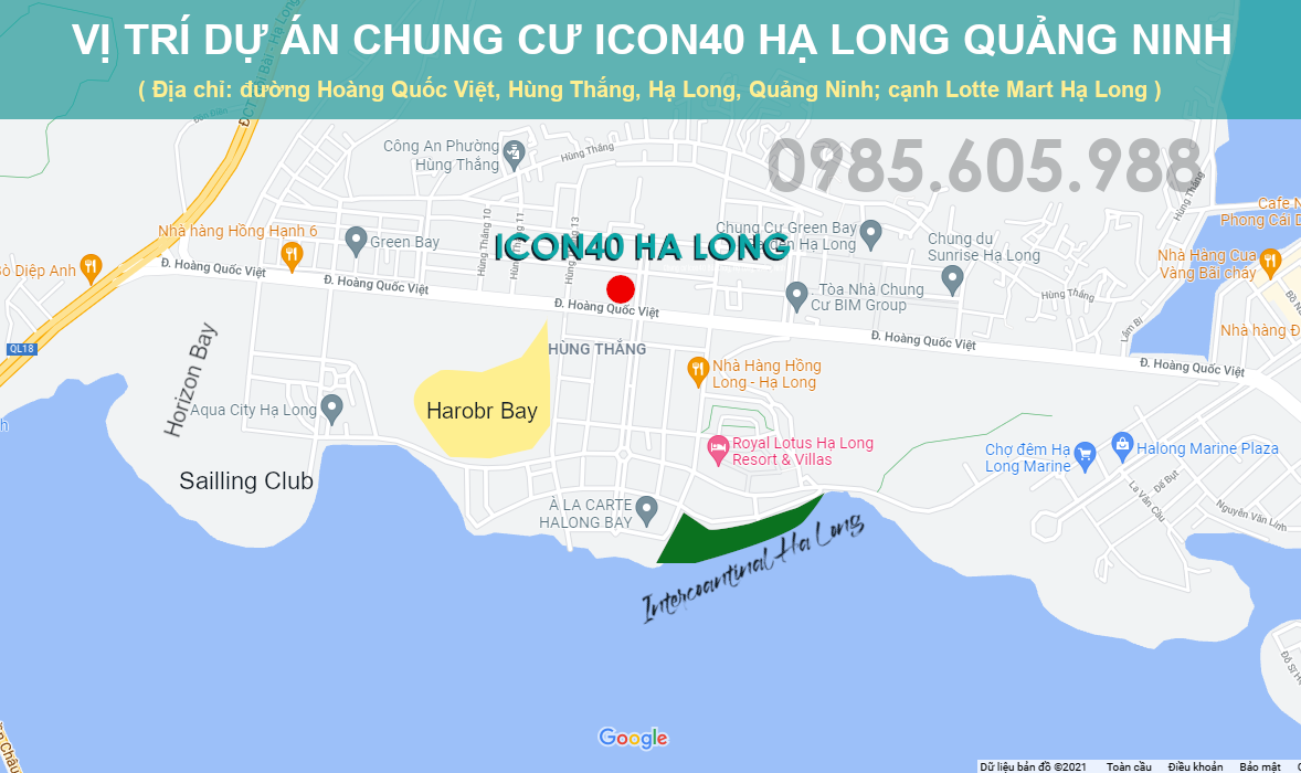 Vị trí dự án chung cư Icon40 Hạ Long, Bãi Cháy, Hạ Long, Quảng Ninh