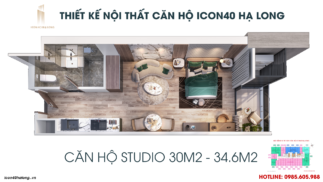 Thiết kế nội thất căn hộ Icon40 Bim Group - Căn 1 Phòng Ngủ