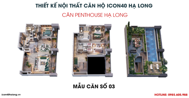 Thiết kế nội thất căn hộ Icon40 Bim Group - Căn Penthouse Icon40