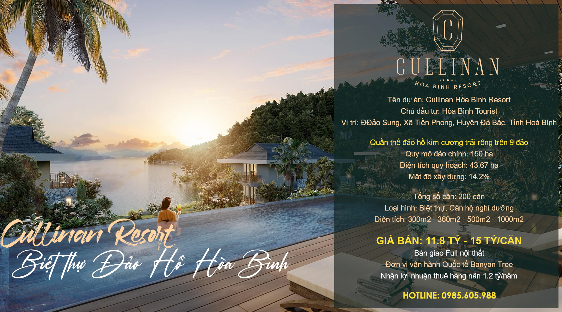 Biệt thự Đảo Cullinan Hòa Bình Resort 2021