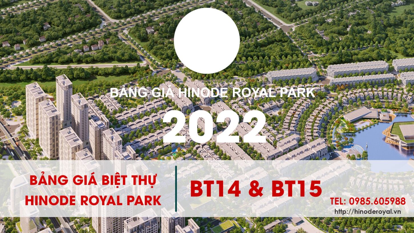 Bảng giá Biệt Thự Hinode Royal Park Hà Nội Bảng giá Biệt Thự Hinode Royal Park Hà Nội