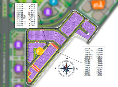 Bảng check căn liền kề Hinode royal park LK45