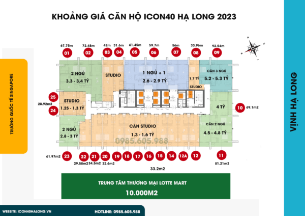 Mặt bằng Khoảng Giá Icon40 Hạ Long Quảng Ninh