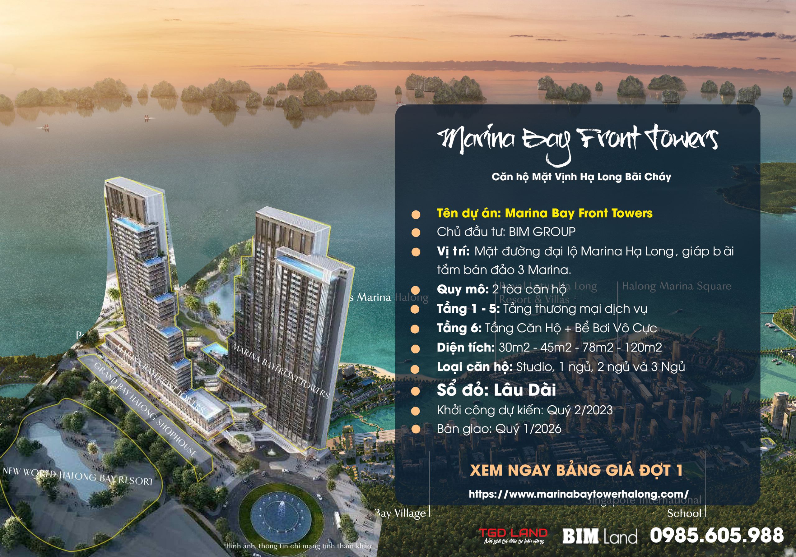 Thông tin chi tiết dự án Marina Bay Front Towers Hạ Long Bim Group 2022