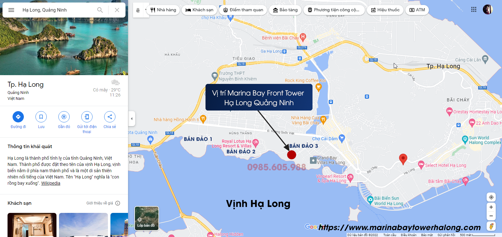 Vị trí dự án Marina Bay Front Towers Hạ Long Vị trí dự án Marina Bay Front Towers Hạ Long