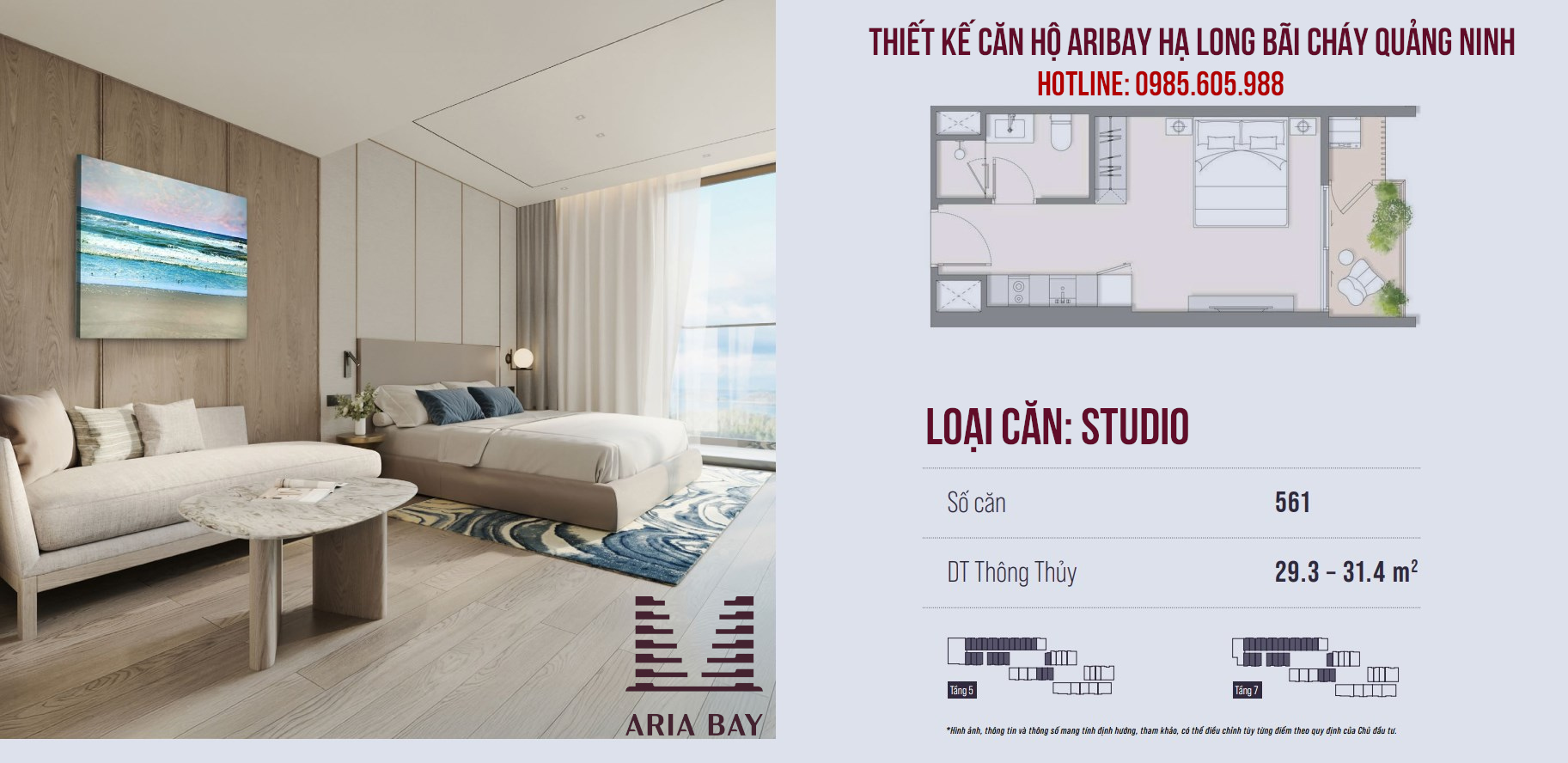 Thiết kế căn hộ Aria Bay Hạ Long | Loại căn Studio 30m2 Thiết kế căn hộ Aria Bay Hạ Long | Loại căn Studio 30m2