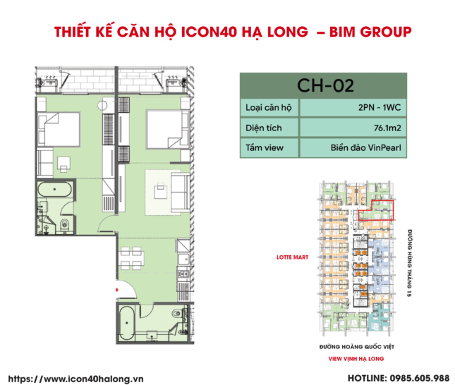 Thiết kế Căn Hộ Icon40 Hạ Long BIM GROUP| CĂN SỐ 02