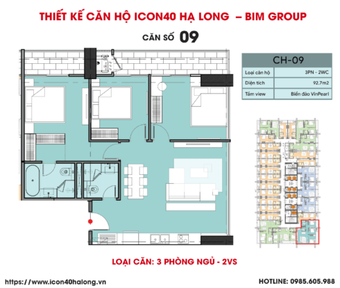 Thiết kế Căn Hộ Icon40 Hạ Long BIM GROUP| CĂN SỐ 09