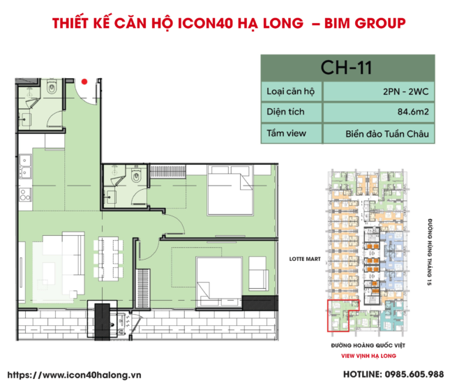 Thiết kế Căn Hộ Icon40 Hạ Long BIM GROUP| CĂN SỐ 11