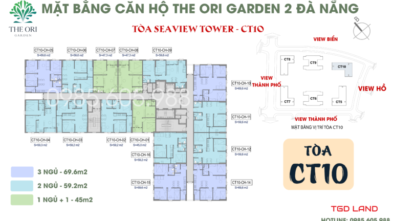 Mặt bằng The Ori Garden 2 Đà Nẵng | tòa CT10