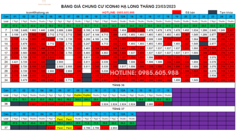 Bảng giá căn hộ Icon40 Hạ Long mở bán ngày 23/03/2023
