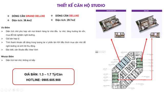 Thiết kế căn hộ Studio Crystal Vân Đồn