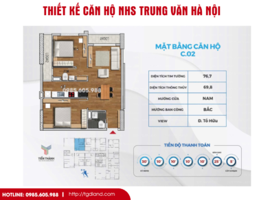 Thiết kế căn hộ chung cư Nhs Trung Văn Hà Nội | Căn số 02