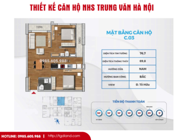 Thiết kế căn hộ chung cư Nhs Trung Văn Hà Nội | Căn số 03