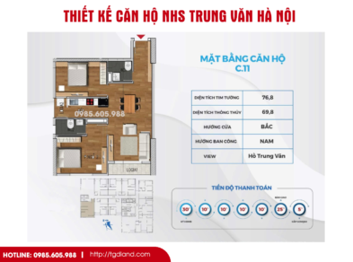 Thiết kế căn hộ chung cư Nhs Trung Văn Hà Nội | Căn số 11