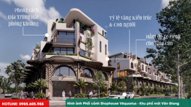 HÌnh ảnh Thiết kế Shophouse VAquarius Khu phố mới Văn Giang Hưng Yên