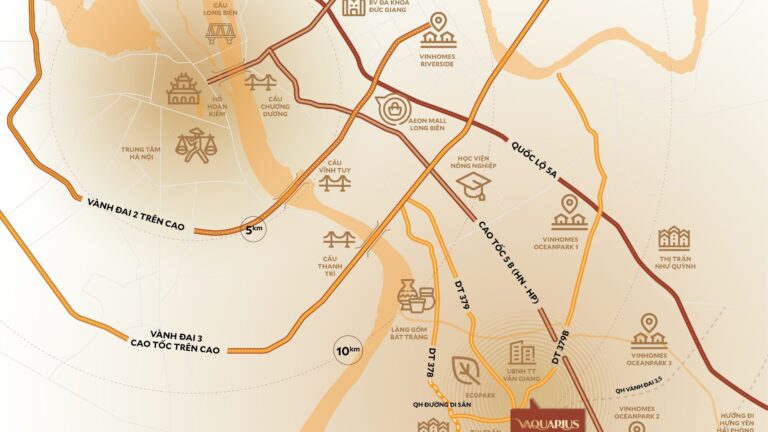 Vị trí dự án Vaquarius Văn Giang Hưng Yên