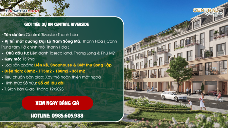 Hình ảnh dự án Central RiverSide Thanh Hóa của cđt Taseco Land Hình ảnh dự án Central RiverSide Thanh Hóa của cđt Taseco Land