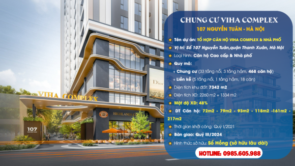 Giới thiệu chung cư Viha Complex 107 Nguyễn Tuân | LH: 0985.605.988