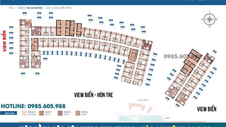 Mặt bằng căn hộ Libera Nha Trang tòa Sanhome S1 và S2