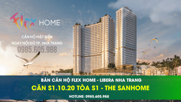 Bán căn S1.10.20 Tòa S1 căn hộ Sanhome dự án Libera Nha Trang