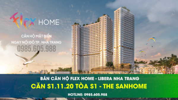 Bán căn S1.11.20 Tòa S1 căn hộ Sanhome dự án Libera Nha Trang