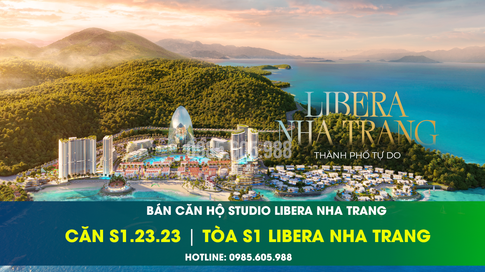 Bán căn hộ Studio tòa S1 Libera Nha Trang 2024 | VIEW BIỂN - Mã căn: S1.23.23