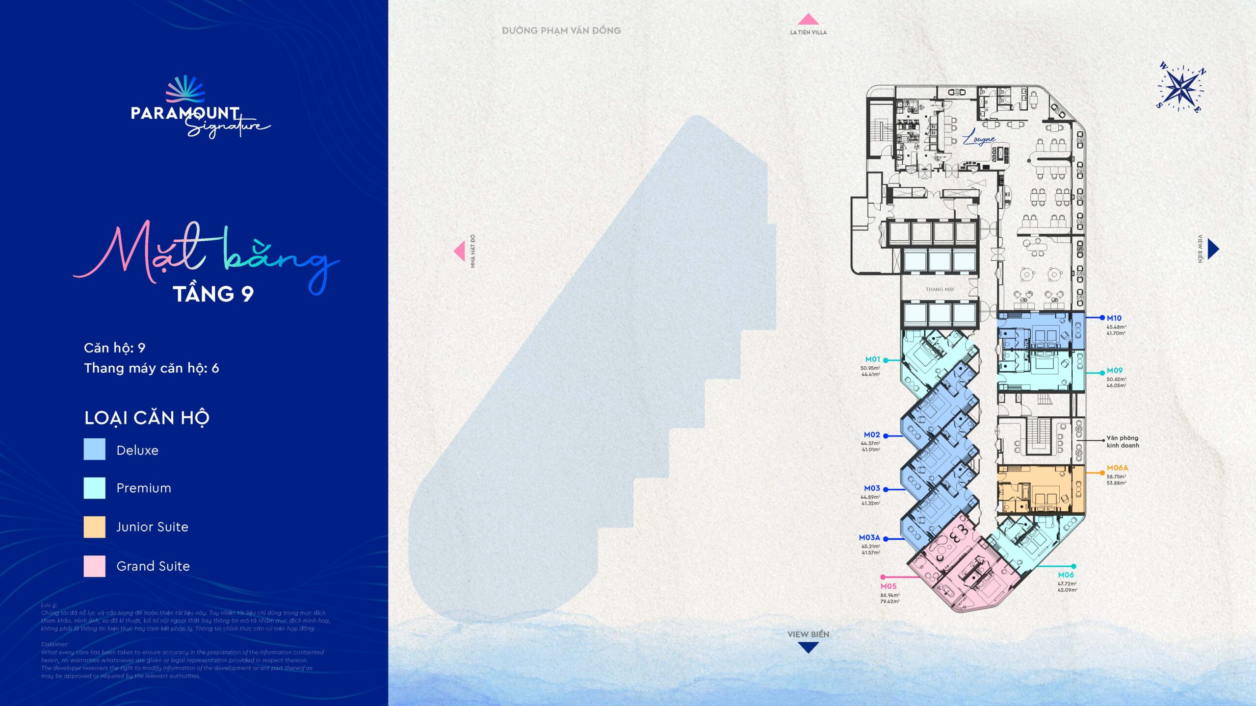 Mặt bằng căn hộ Paramount Signature Nha Trang 2025 | Tầng 9