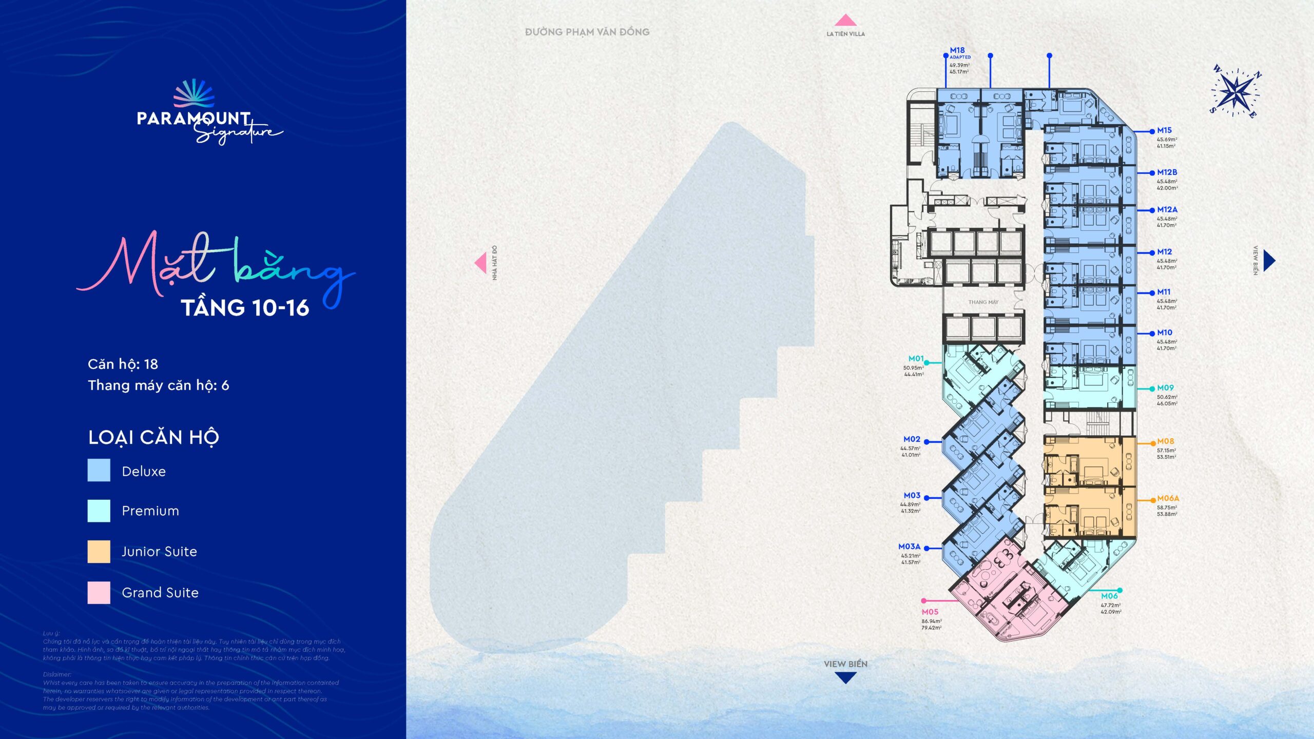 Mặt bằng căn hộ Paramount Signature Nha Trang 2025 | Tầng 10-16