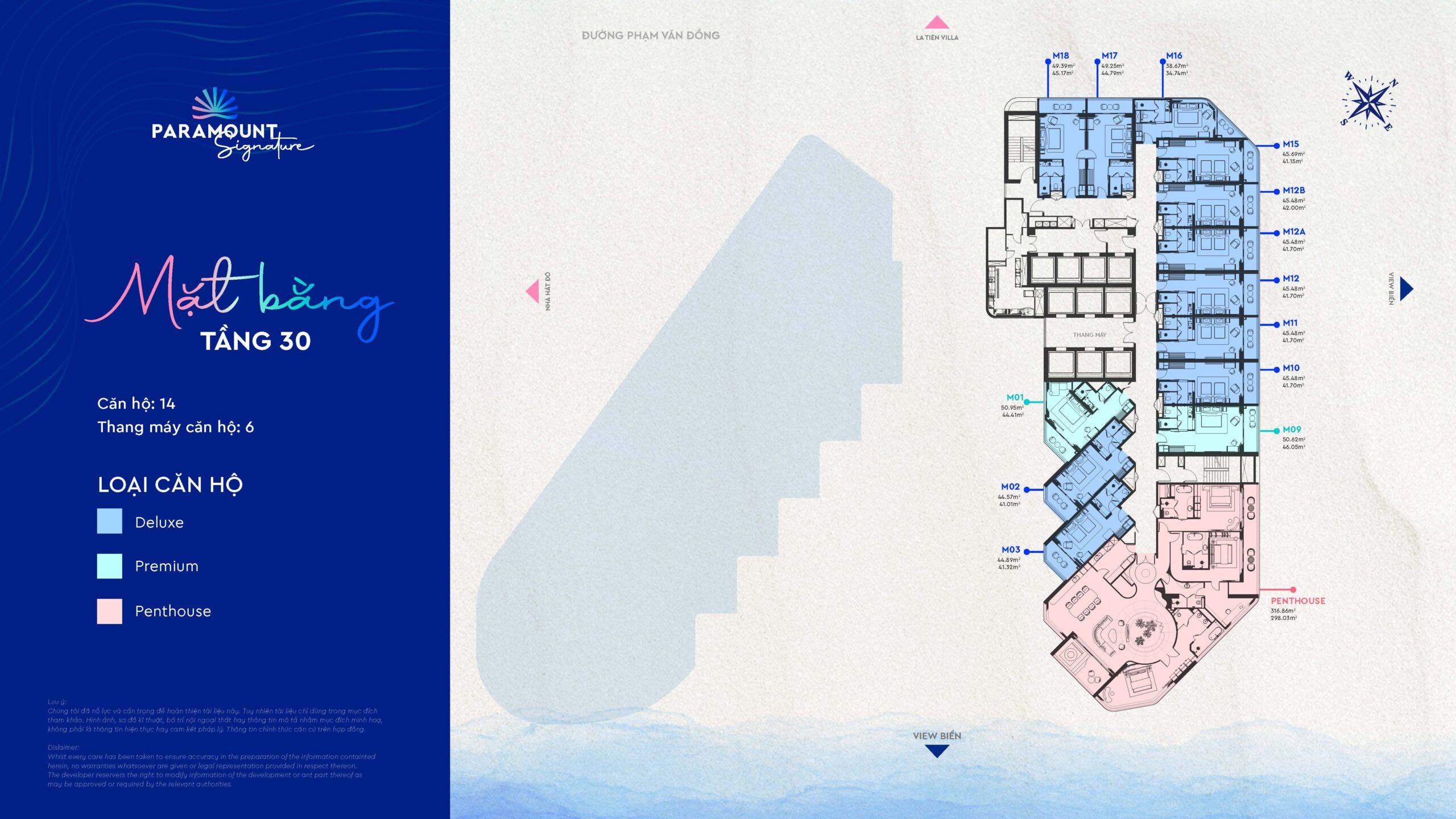 Mặt bằng căn hộ Paramount Signature Nha Trang 2025 | Tầng 30