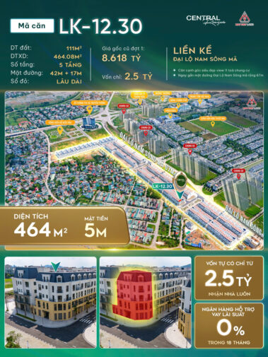 Giá bán Liền kề LK-12.30 Taseco Thanh Hóa