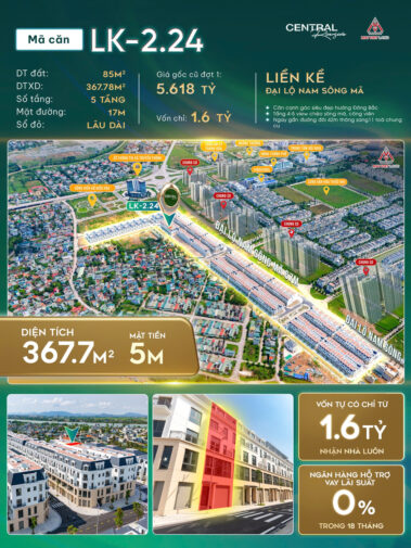 Giá bán Liền kề LK-2.24 Taseco Thanh Hóa