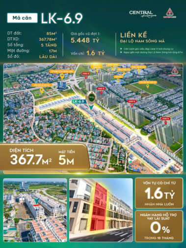 Giá bán Liền kề LK-6.9 Taseco Thanh Hóa