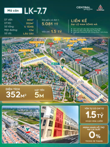 Giá bán Liền kề LK-7.7 Taseco Thanh Hóa