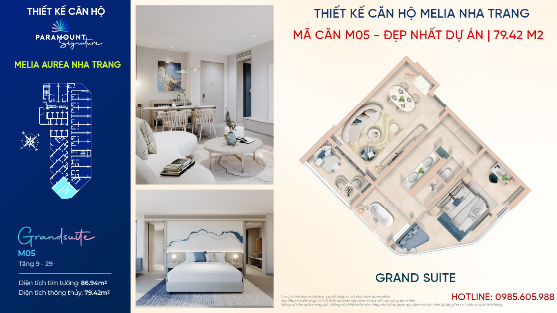 Thiế kế căn hộ Melia Aurea Nha Trang - Mã Căn: 05| Hạng Grand Suite