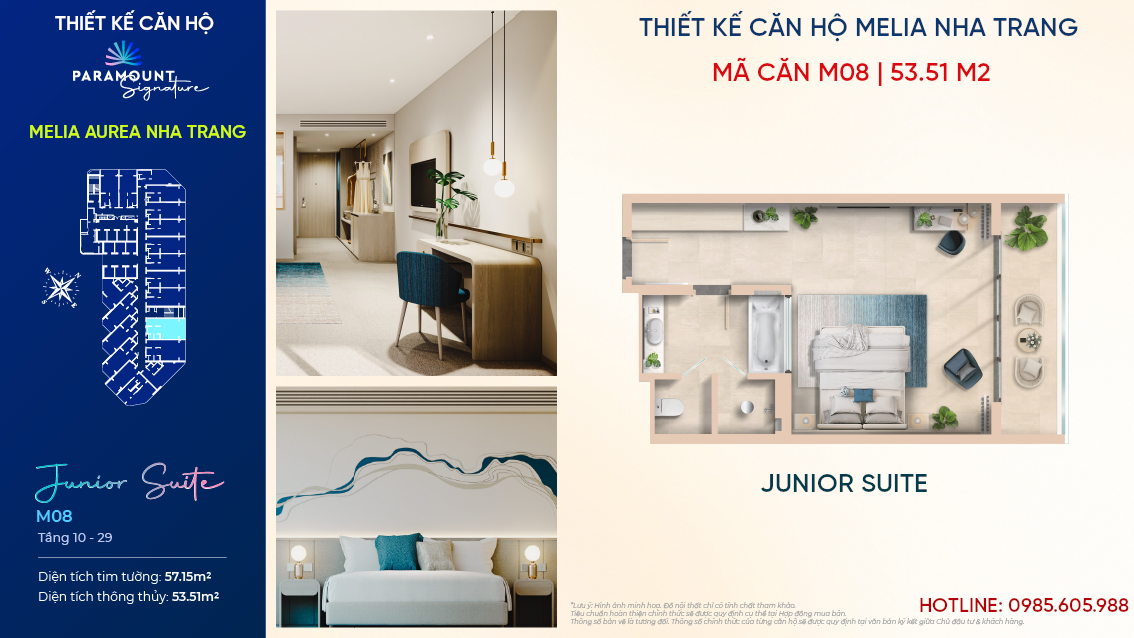 Thiế kế căn hộ Melia Aurea Nha Trang - Mã Căn: 08| Hạng Premium Suite