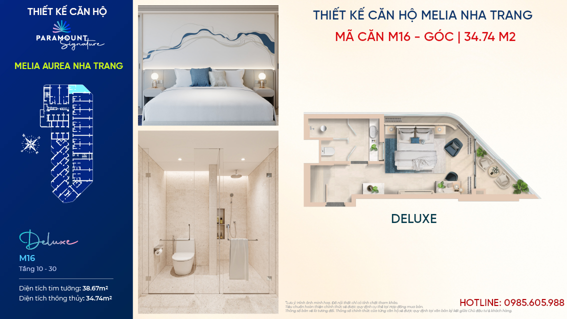 Thiế kế căn hộ Melia Aurea Nha Trang - Mã Căn: 16 | Hạng Deluxe