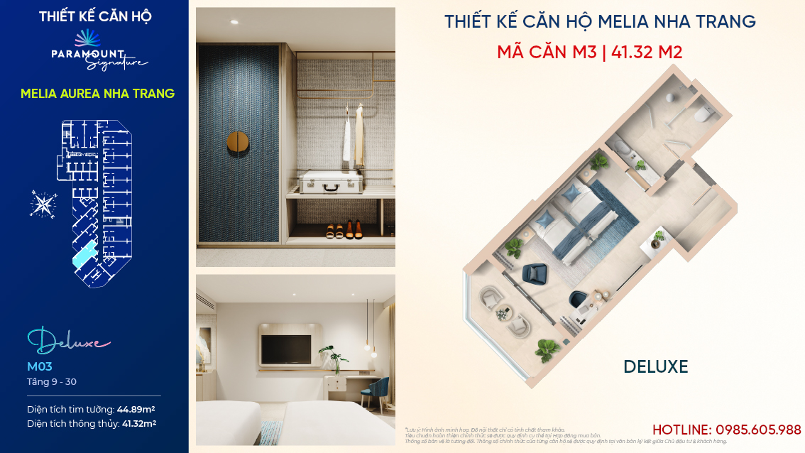 Thiế kế căn hộ Melia Aurea Nha Trang - Mã Căn: 03 | Hạng Deluxe
