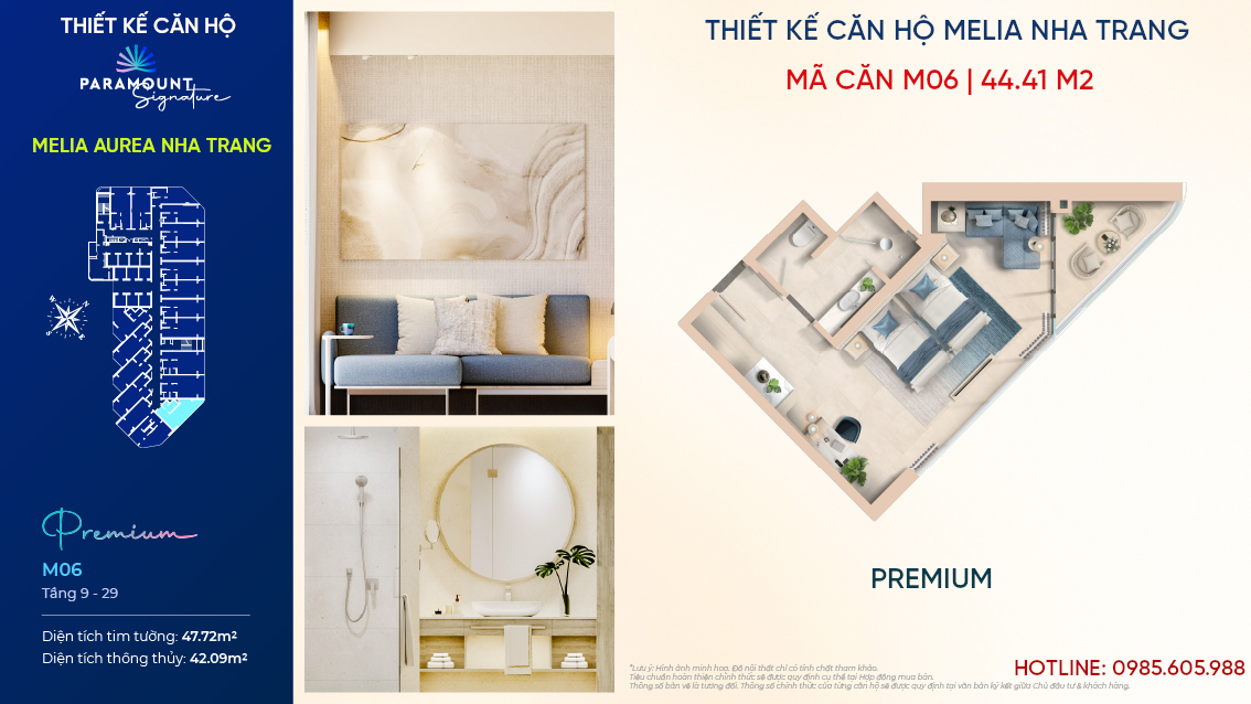 Thiế kế căn hộ Melia Aurea Nha Trang - Mã Căn: 06| Hạng Premium