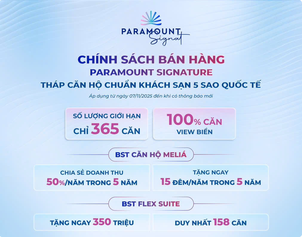 Chính sách bán hàng Paramount Signature Nha Trang Chính sách bán hàng Paramount Signature Nha Trang
