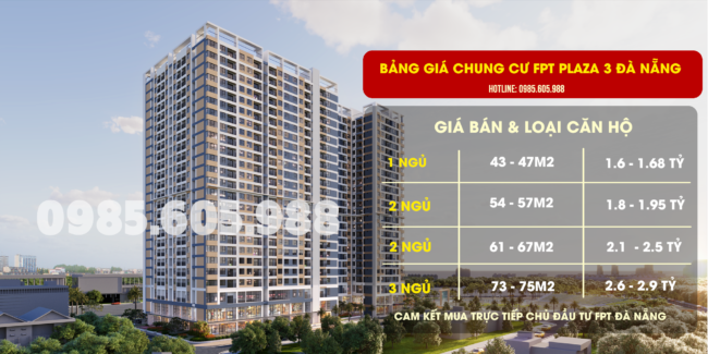 Bảng giá căn hộ chung cư Fpt Plaza 3 Đà nẵng 2024 Bảng giá căn hộ chung cư Fpt Plaza 3 Đà nẵng 2024