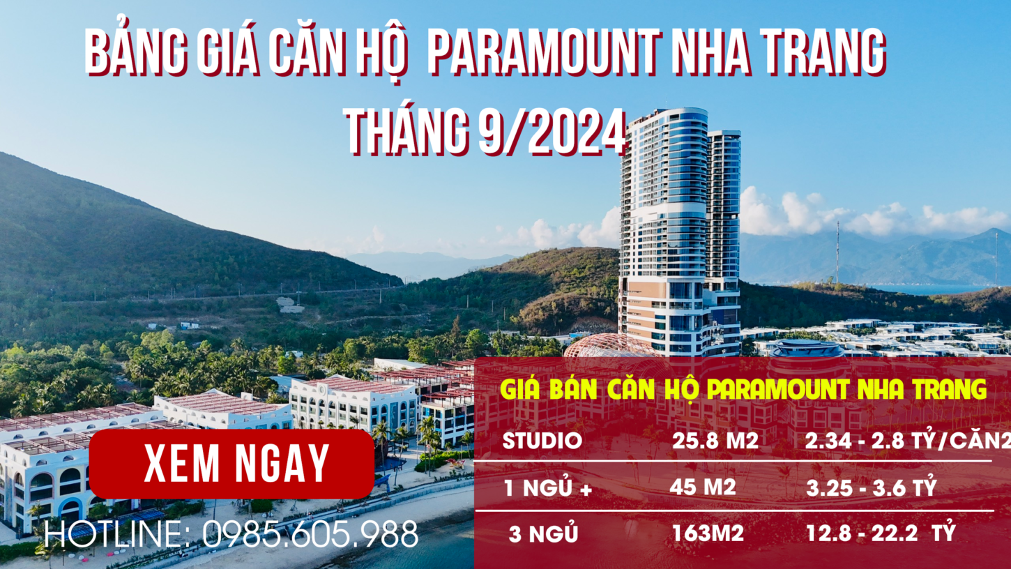 Bảng giá Căn hộ Paramount Nha Trang Tháng 9/2024 Bảng giá Căn hộ Paramount Nha Trang Tháng 9/2024