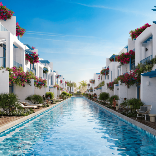 Hình ảnh phối cảnh thiết kế Villa tiểu khu Hy Lạp tại Sông Town khu đô thị Caraworld Cam Ranh 2025