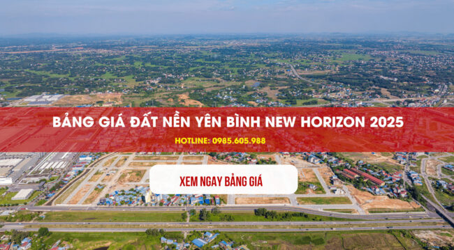 Bảng giá đất nền Yên Bình New Horizon Phổ Yên 2025