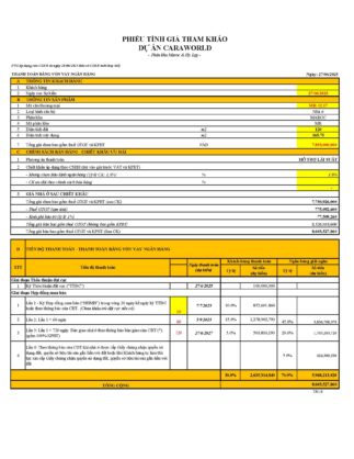 Phiếu thanh toán căn Ma Rốc MR12.17 hình thức Hỗ Trợ Vay Ngân Hàng Miễn lãi 24 tháng
