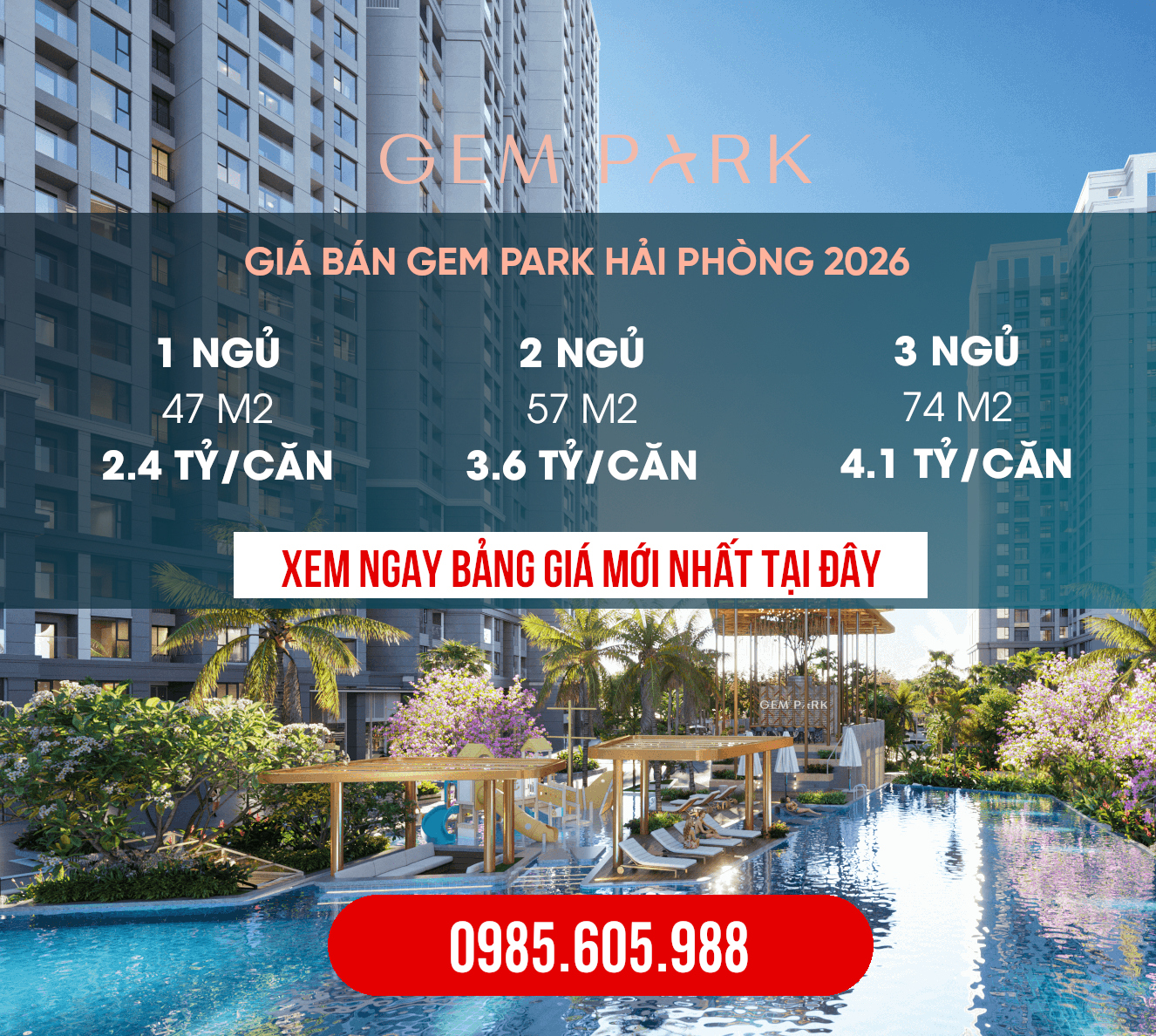 Giá bán chung cư Gem Park Hải Phòng 2026