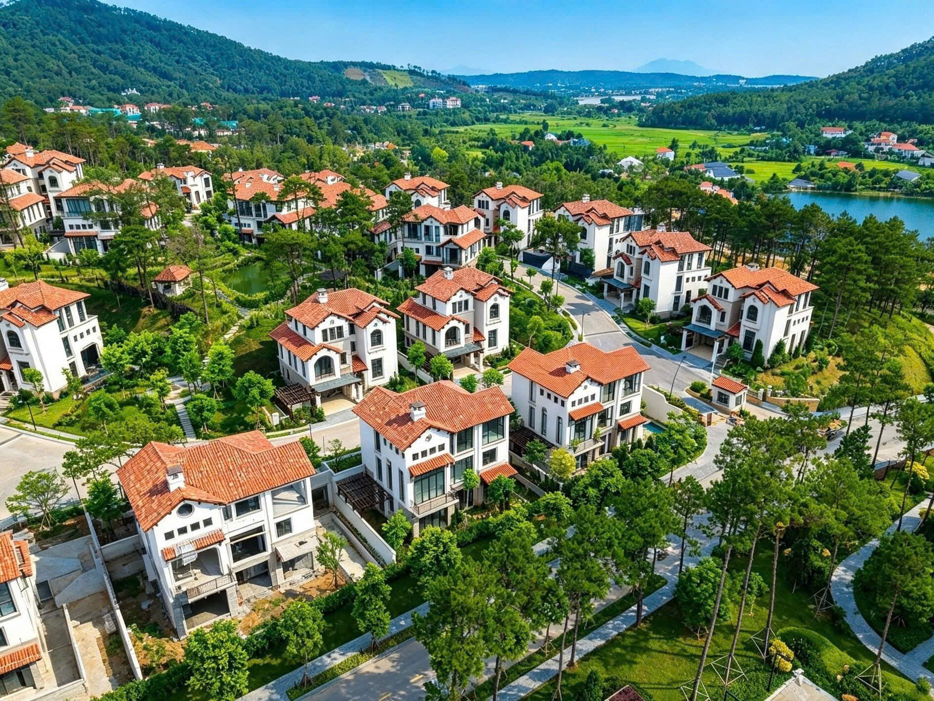 Hình ảnh thực tế khu biệt thự Valley Park tại Thanh Xuân Valley tháng 10/2026