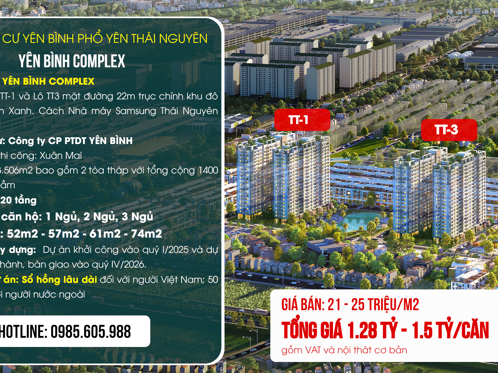 Chung cư Yên Bình Complex Phổ yên Thái Nguyên