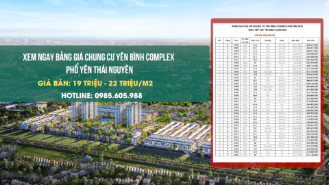 Bảng giá căn hộ yên bình complex phổ yên thái nguyên 2025